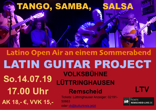 Plakat Latinguitarproject A5 quer VORNE